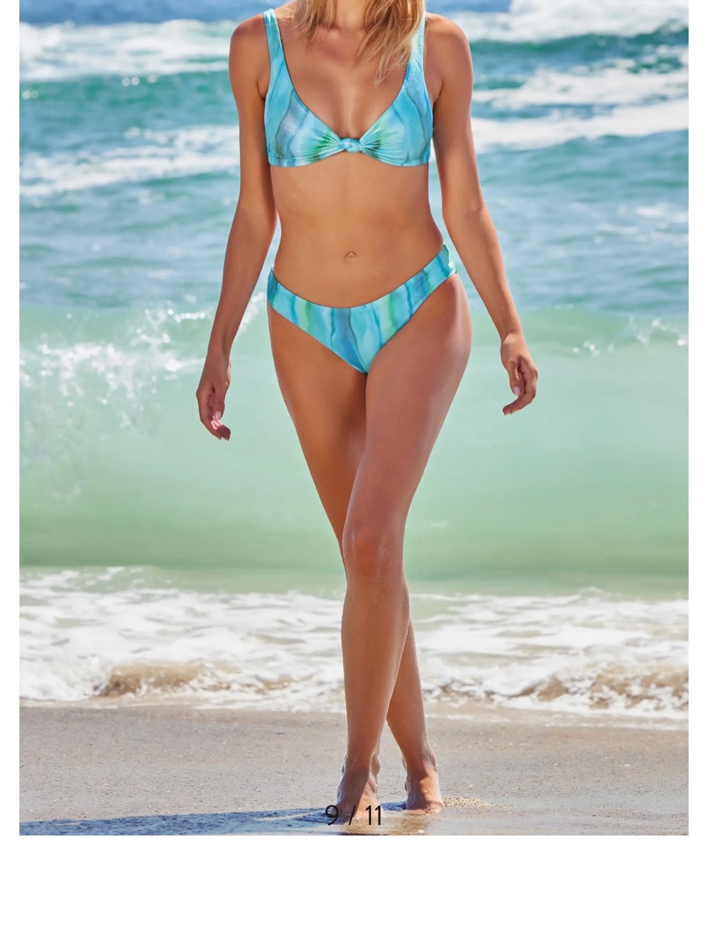 BECCA Blue Green Tie-Dye Bikini Set